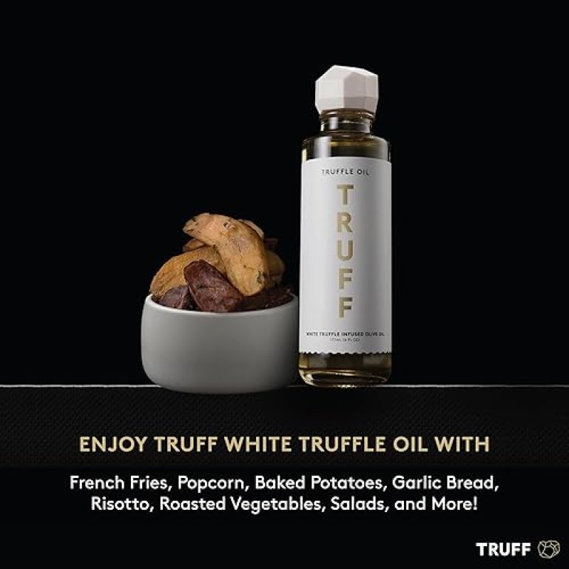 TRUFF WHITE TRUFFLE OIL - GOURMET INFUSED OLIVE OIL FOR DRESSING, SEASONING, OR DRIZZLING - NON-GMO, GLUTEN-FREE - 5.6 FL.OZ