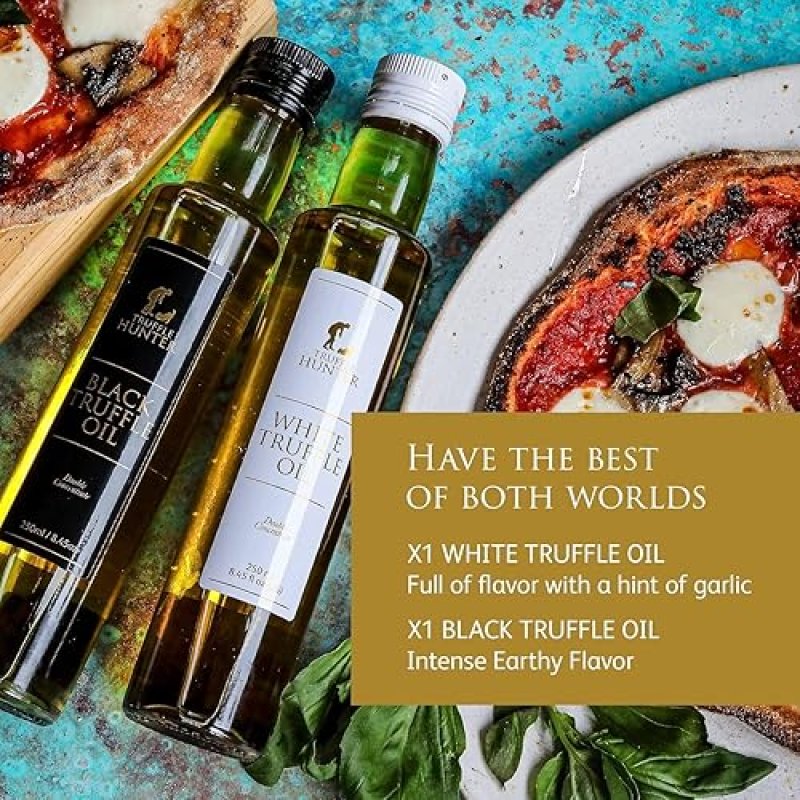 TRUFFLEHUNTER PREMIUM BLACK & WHITE TRUFFLE OIL SET - 8.45 OZ X2