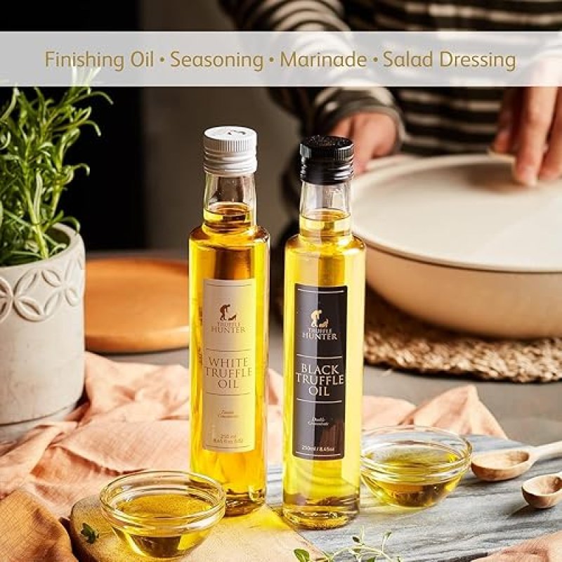 TRUFFLEHUNTER PREMIUM BLACK & WHITE TRUFFLE OIL SET - 8.45 OZ X2