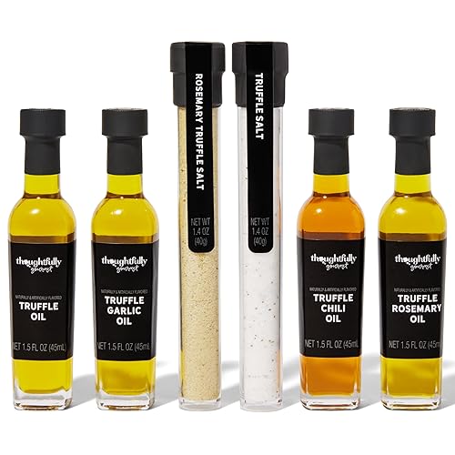 TRUFFLE  SALT & OLIVE OIL GIFT SET WITH REAL TRUFFLES - SET OF 6