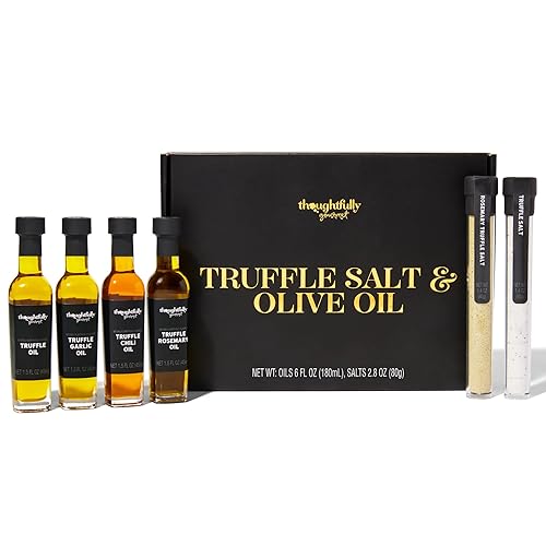 TRUFFLE  SALT & OLIVE OIL GIFT SET WITH REAL TRUFFLES - SET OF 6