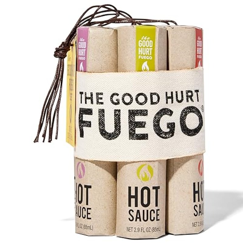 THOUGHTFULLY GOOD HURT FUEGO HOT SAUCE GIFT SET: SAMPLER PACK OF 7 EXOTIC FLAVORS FROM AROUND THE WORLD