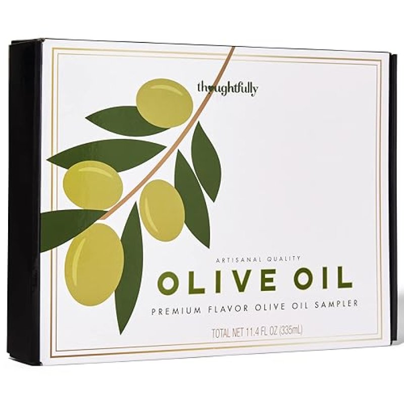 THOUGHTFULLY SPANISH EXTRA-VIRGIN OLIVE OIL SAMPLER GIFT SET WITH NATURAL FLAVORS - SET OF 8