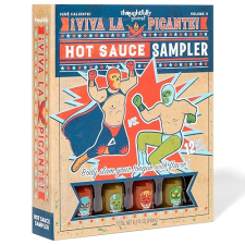 THOUGHTFULLY LUCHADOR-HOT-SAUCE-BOOK-GIFT-SET-WITH-SMOKY-BOURBON-HABANERO-GARLIC-DEL-FUEGO--MORE-SET-OF-12