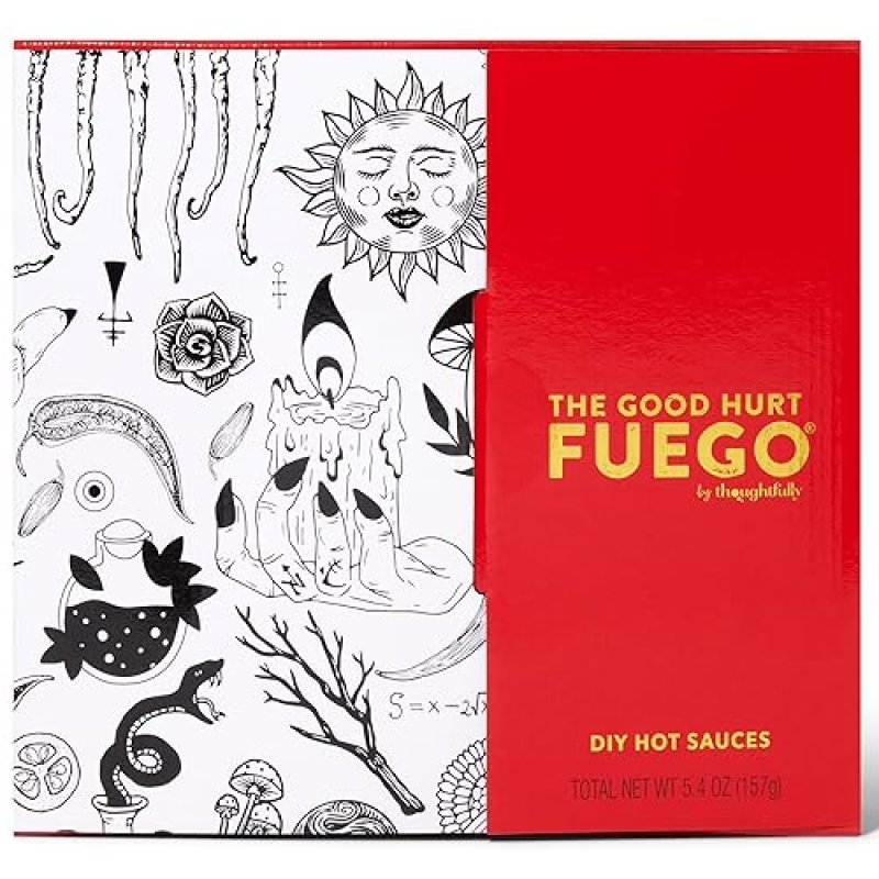 THOUGHTFULLY DIY HOT SAUCE SET WITH SKULL-SHAPED JARS, SEASONINGS, AND RECIPE BOOK