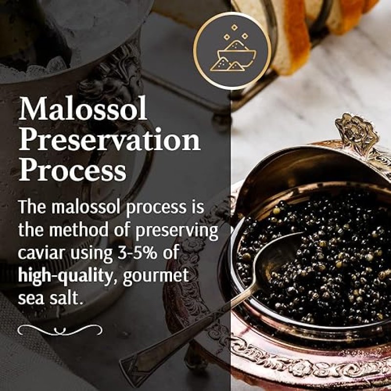 OLMA REGAL CAVIAR GIFT SET - 4 OZ (112G) OF PREMIUM FRESH ROE FISH EGGS WITH KALUGA ROYAL, SIBERIAN OSETRA AURORA, HACKLEBACK, WHITE STURGEON, SPOON & BLINIS