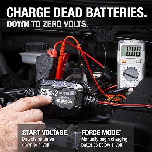 NOCO GENIUS2: SMART BATTERY CHARGER 2A FOR LEAD-ACID & LITHIUM BATTERIES