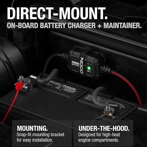 NOCO GENIUS2D: 2A 12V SMART ONBOARD BATTERY CHARGER WITH OVERCHARGE PROTECTION - FOR LEAD-ACID BATTERIES