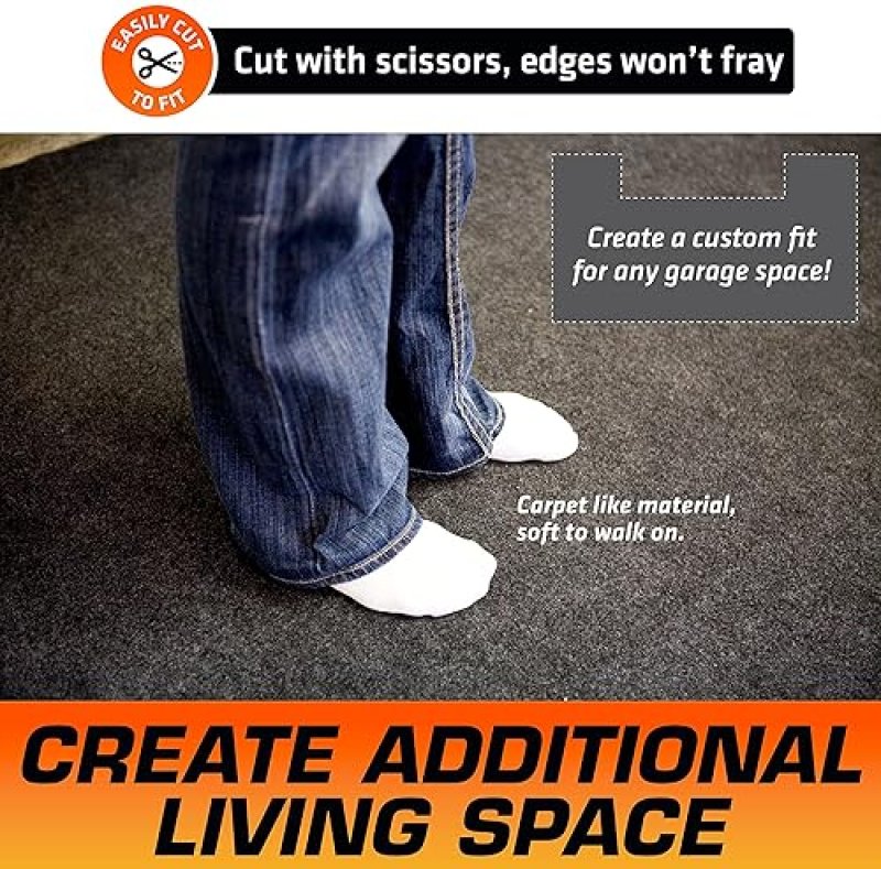ARMOR ALL ORIGINAL GARAGE FLOOR MAT (17' X 7'4") - USA MADE CHARCOAL MAT FOR SURFACE PROTECTION AND GARAGE TRANSFORMATION