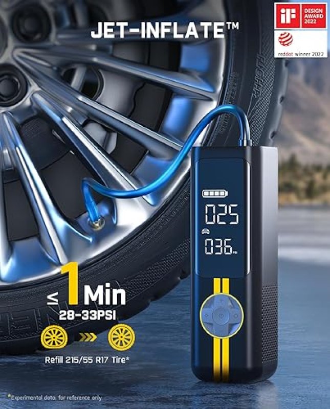 FANTTIK X8 APEX PORTABLE AIR COMPRESSOR - FAST INFLATION, 150PSI, CORDLESS, LED SCREEN - MPV, CAR, E-BIKE, MOTORCYCLE - UP TO 26.3" TIRES