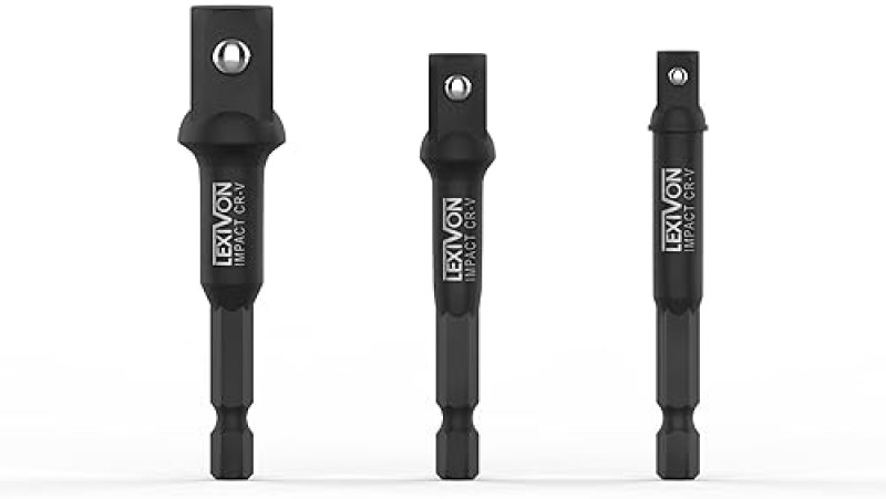 LEXIVON IMPACT GRADE SOCKET ADAPTER SET | 3-PIECE EXTENSION BIT SET FOR POWER DRILL (LX-101)