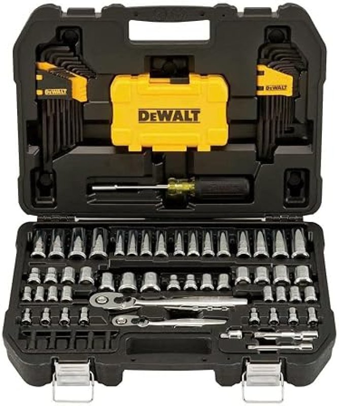 DEWALT MECHANICS TOOLS KIT & SOCKET SET, 108-PIECE, SAE, 1/4" & 3/8" DRIVE (DWMT73801)