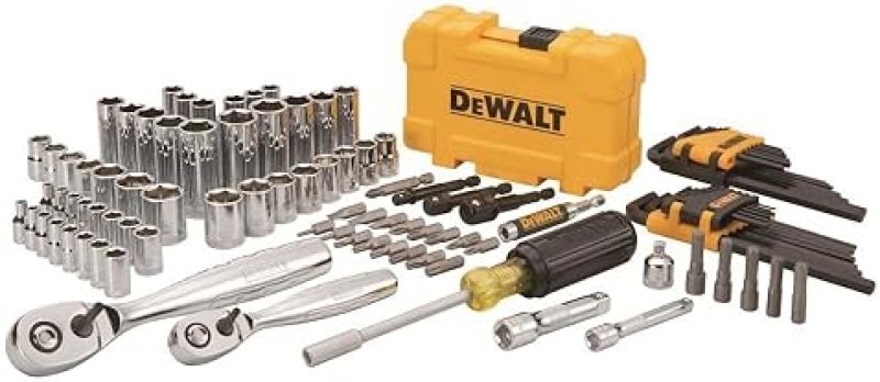 DEWALT MECHANICS TOOLS KIT & SOCKET SET, 108-PIECE, SAE, 1/4" & 3/8" DRIVE (DWMT73801)