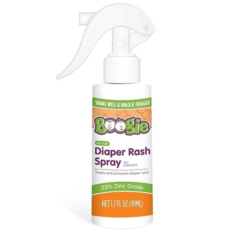 ELEEO BRANDS BABY DIAPER RASH CREAM SPRAY BY BOOGIE BOTTOMS, NO-RUB TOUCH FREE APPLICATION FOR SENSITIVE SKIN, OV