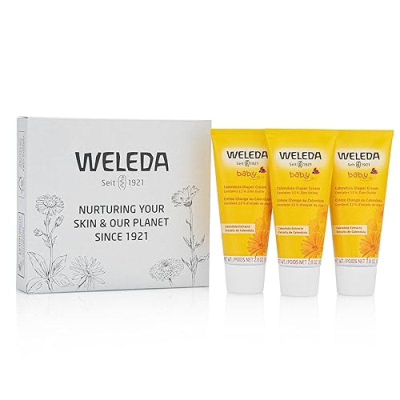 WELEDA BABY CALENDULA DIAPER CREAM, 2.8 FLUID OUNCE (PACK OF 3), PLANT RICH PROTECTION WITH CALENDUL