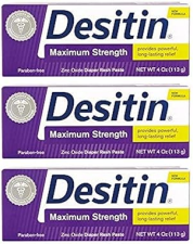 DESITIN MAXIMUM STRENGTH DIAPER RASH PASTE 4 OZ TUBE (PACK OF 3)