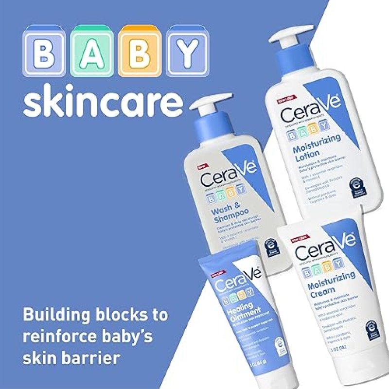 CERAVE DIAPER RASH CREAM, BABY HEALING OINTMENT FOR EXTRA DRY, CRACKED SKIN, DIAPER CREAM WITH CERAM