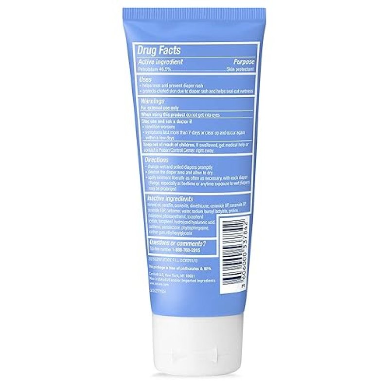 CERAVE DIAPER RASH CREAM, BABY HEALING OINTMENT FOR EXTRA DRY, CRACKED SKIN, DIAPER CREAM WITH CERAM