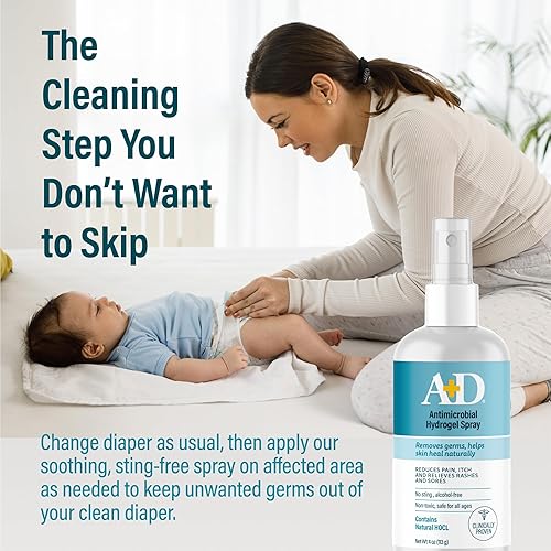 WELLSPRING A+D ANTIMICROBIAL HYDROGEL SPRAY – WITH HYPOCHLOROUS ACID, REMOVES GERMS, HELPS HEAL RASHES & IRRITA