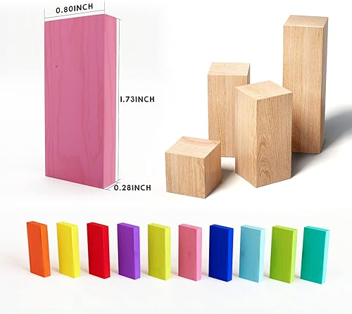 WOOD CITY 1000 PIECE DOMINOES SET FOR KIDS WITH EXTRA 20 BLOCKS, COLORFUL DOMINOS TILES FOR BUILDING