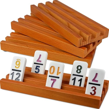 QUEENSELL DOMINO HOLDERS FOR MEXICAN TRAIN - DOMINO TRAYS SET OF 4 - MEXICAN TRAIN ACCESSORIES - DOM