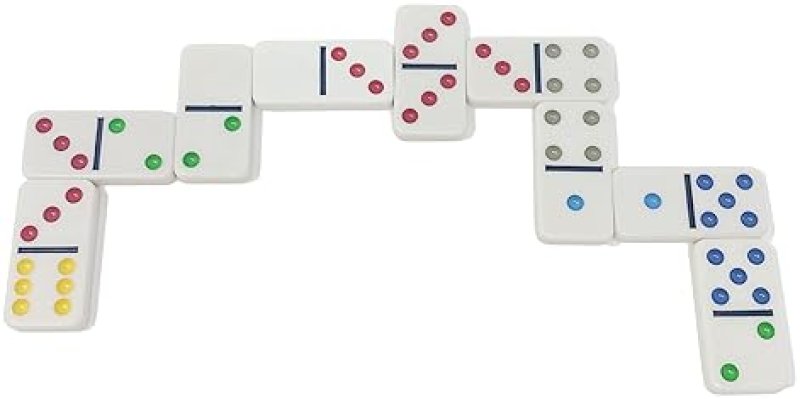 REGAL GAMES DOUBLE 6 DOMINOES SET FOR ADULTS & KIDS - CLASSIC DOMINO GAME WITH 28 TILES COLORED DOTS