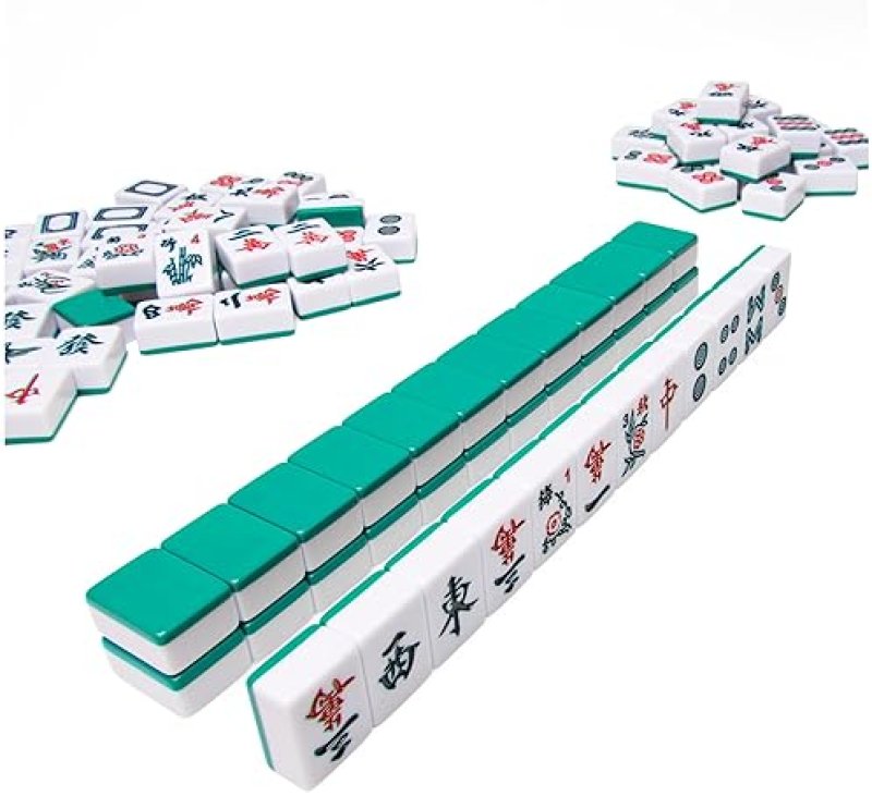 SPIN MASTER GAMES LEGACY DELUXE MAH JONG CLASSIC GAME WITH TWO-TONED TILES AND LINED WOOD STORAGE CA