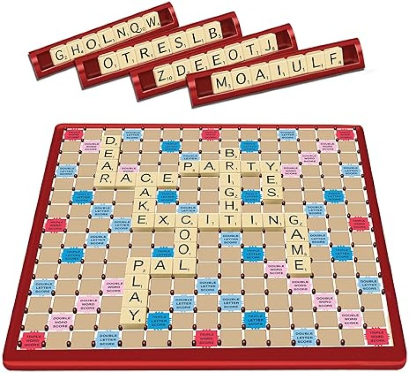 WINNING MOVES GAMES TILE LOCK SCRABBLE BY WINNING MOVES GAMES USA, INNOVATIVE GAMEBOARD "LOCKS" TILES IN PLACE, FOR 2 TO