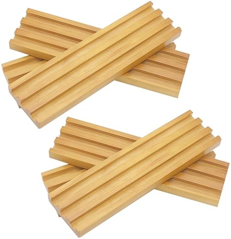 ESSAJOY WOODEN DOMINO TRAYS/RACKS SET OF 8 MEXICAN TRAIN DOMINO TRAYS/RACKS DOUBLE 12 TILES HOLDERS RACK DOM