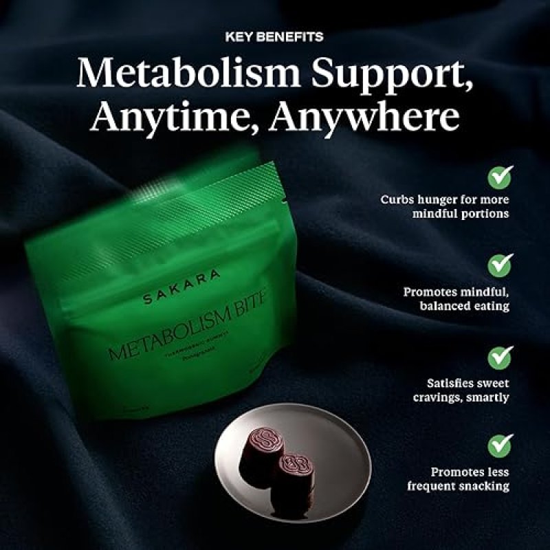 SAKARA METABOLISM GUMMIES BITES - BURN MORE. CRAVE LESS - POMEGRANATE GUMMIES WITH SAFFRON EXTRACT &