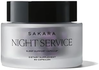 SAKARA NIGHT SERVICE SLEEP SUPPORT CAPSULES - NATURAL SLEEP AID WITH MAGNESIUM GLYCINATE, GABA & 5-HTP - 60 CAPSULES'