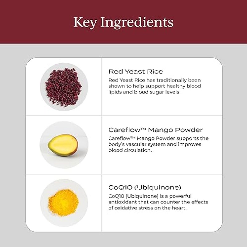 CYMBIOTIKA HEART HEALTH SUPPLEMENT WITH COQ10, RED YEAST RICE, INOSITOL GLUTEN FREE, 30 PACK
