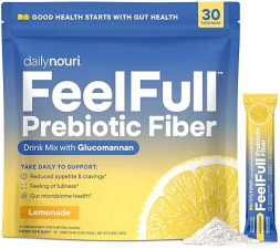 DAILY NOURI FEELFULL PREBIOTIC FIBER DRINK MIX WITH GLUCOMANNAN CHROMIUM 30 STICKS