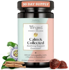 WINGED WELLNESS STRESS RELIEF GUMMIES WITH ASHWAGANDHA, L-THEANINE GABA VEGAN, 42CT
