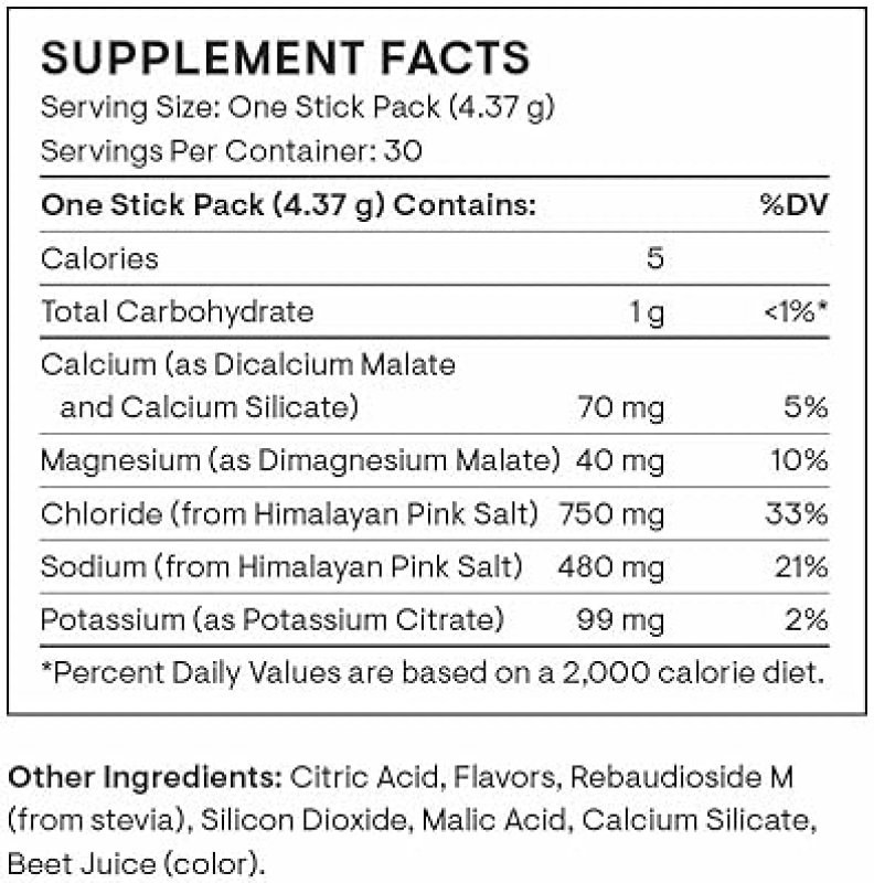 THORNE DAILY ELECTROLYTES WATERMELON DRINK MIX ZERO SUGAR, LOW-CAL, NSF CERTIFIED, 30 STICKS