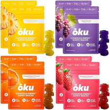 ōKU ENERGY CHEWS VARIETY PACK NATURAL CAFFEINE GUMMIES WITH GREEN TEA, YERBA MATE FIBER