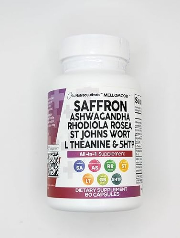 CLEAN NUTRACEUTICALS SAFFRON SUPPLEMENTS WITH ASHWAGANDHA, L-THEANINE MOOD SUPPORT HERBS