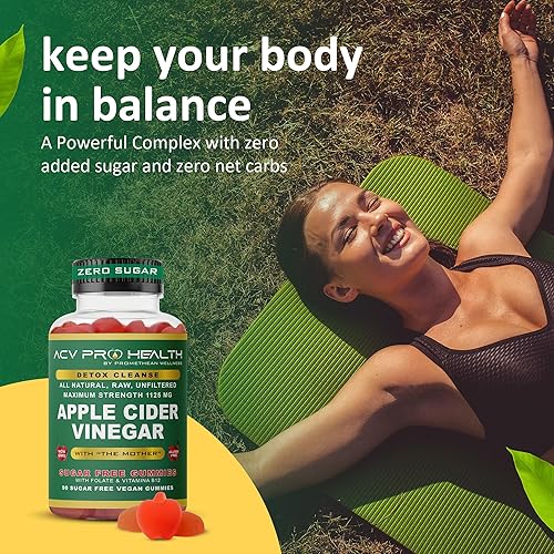 PROMETHEAN SUGAR-FREE APPLE CIDER VINEGAR GUMMIES LOW CARB KETO DETOX CLEANSE ADVANCED ACV GUMMIES