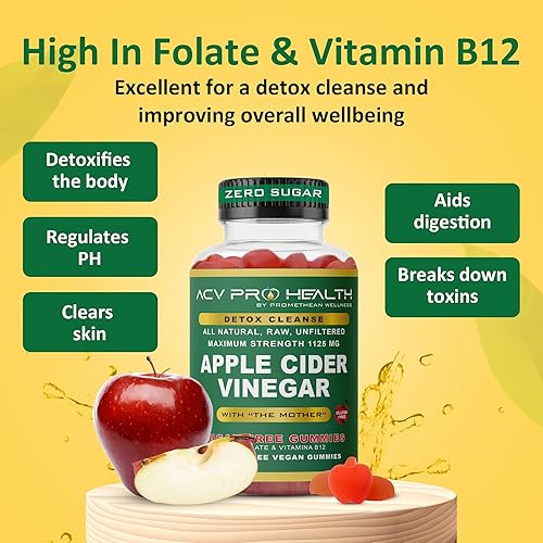 PROMETHEAN SUGAR-FREE APPLE CIDER VINEGAR GUMMIES LOW CARB KETO DETOX CLEANSE ADVANCED ACV GUMMIES