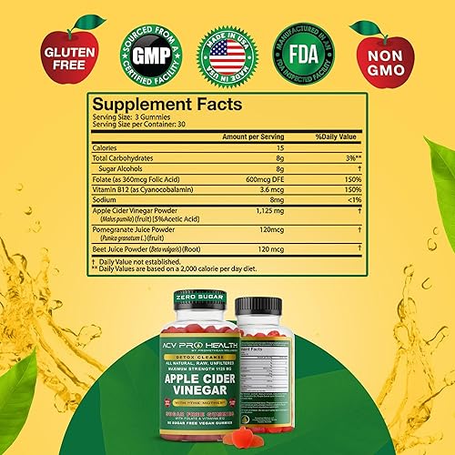 PROMETHEAN SUGAR-FREE APPLE CIDER VINEGAR GUMMIES LOW CARB KETO DETOX CLEANSE ADVANCED ACV GUMMIES