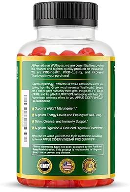PROMETHEAN SUGAR-FREE APPLE CIDER VINEGAR GUMMIES LOW CARB KETO DETOX CLEANSE ADVANCED ACV GUMMIES