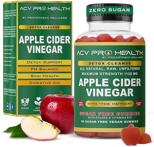PROMETHEAN SUGAR-FREE APPLE CIDER VINEGAR GUMMIES LOW CARB KETO DETOX CLEANSE ADVANCED ACV GUMMIES