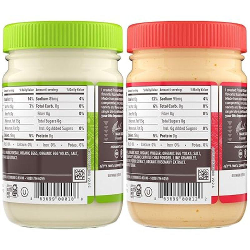 PRIMAL KITCHEN AVOCADO OIL MAYO, NO SOY OR CANOLA, ORIGINAL CHIPOTLE LIME, 12OZ, 2-PACK
