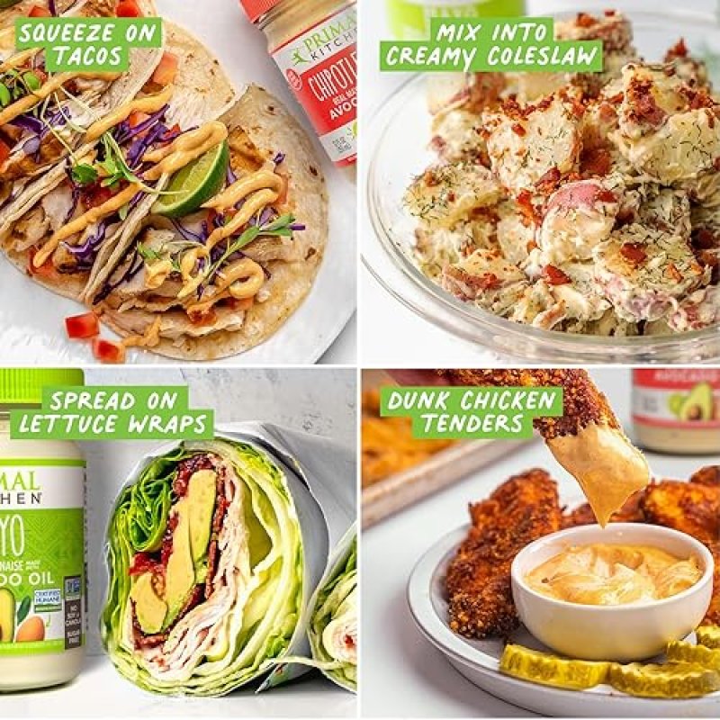 PRIMAL KITCHEN AVOCADO OIL MAYO, NO SOY OR CANOLA, ORIGINAL CHIPOTLE LIME, 12OZ, 2-PACK
