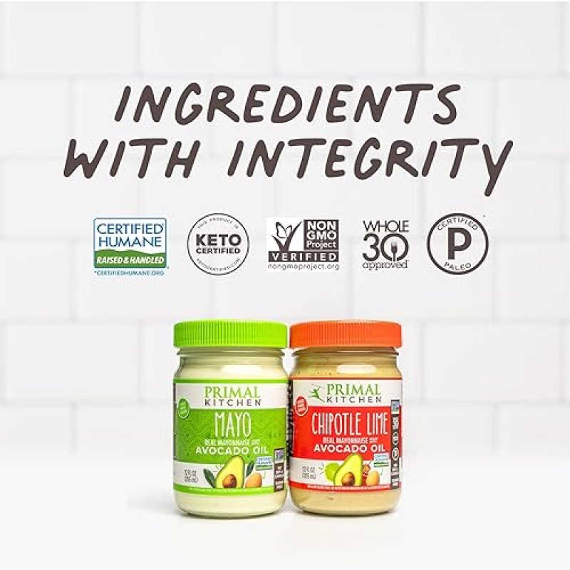 PRIMAL KITCHEN AVOCADO OIL MAYO, NO SOY OR CANOLA, ORIGINAL CHIPOTLE LIME, 12OZ, 2-PACK