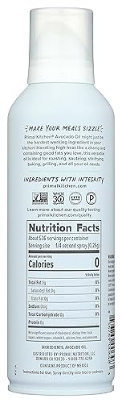 PRIMAL KITCHEN AVOCADO OIL SPRAY 4.7 OZ COLD PRESSED, WHOLE30 APPROVED, HEALTHY COOKING OIL