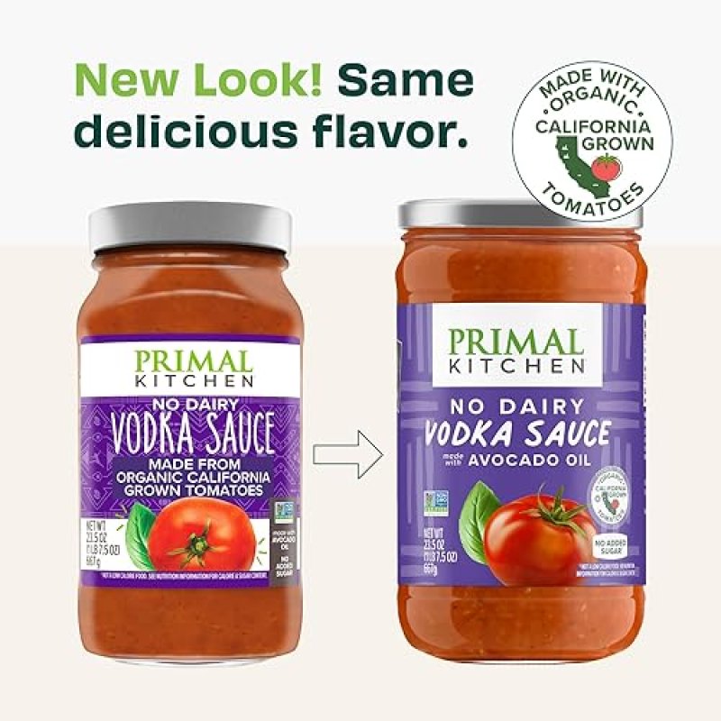 PRIMAL KITCHEN NO DAIRY VODKA SAUCE 2-PACK SUGAR-FREE, DAIRY-FREE PASTA SAUCE
