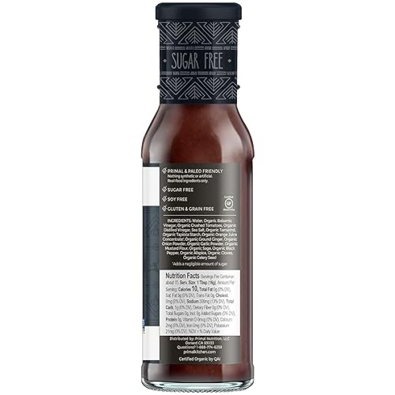 PRIMAL KITCHEN ORGANIC BBQ STEAK SAUCE 3-PACK NO CANE SUGAR, REAL INGREDIENTS