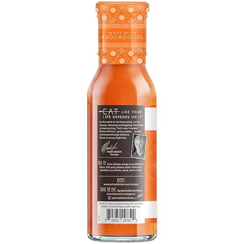 PRIMAL KITCHEN NO DAIRY BUFFALO SAUCE WITH AVOCADO OIL, NO CANE SUGAR, CORN SYRUP 2 PACK