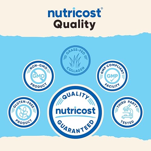 NUTRICOST COLLAGEN PEPTIDES POWDER 1LB GRASS-FED BOVINE HYDROLYZED COLLAGEN, UNFLAVORED